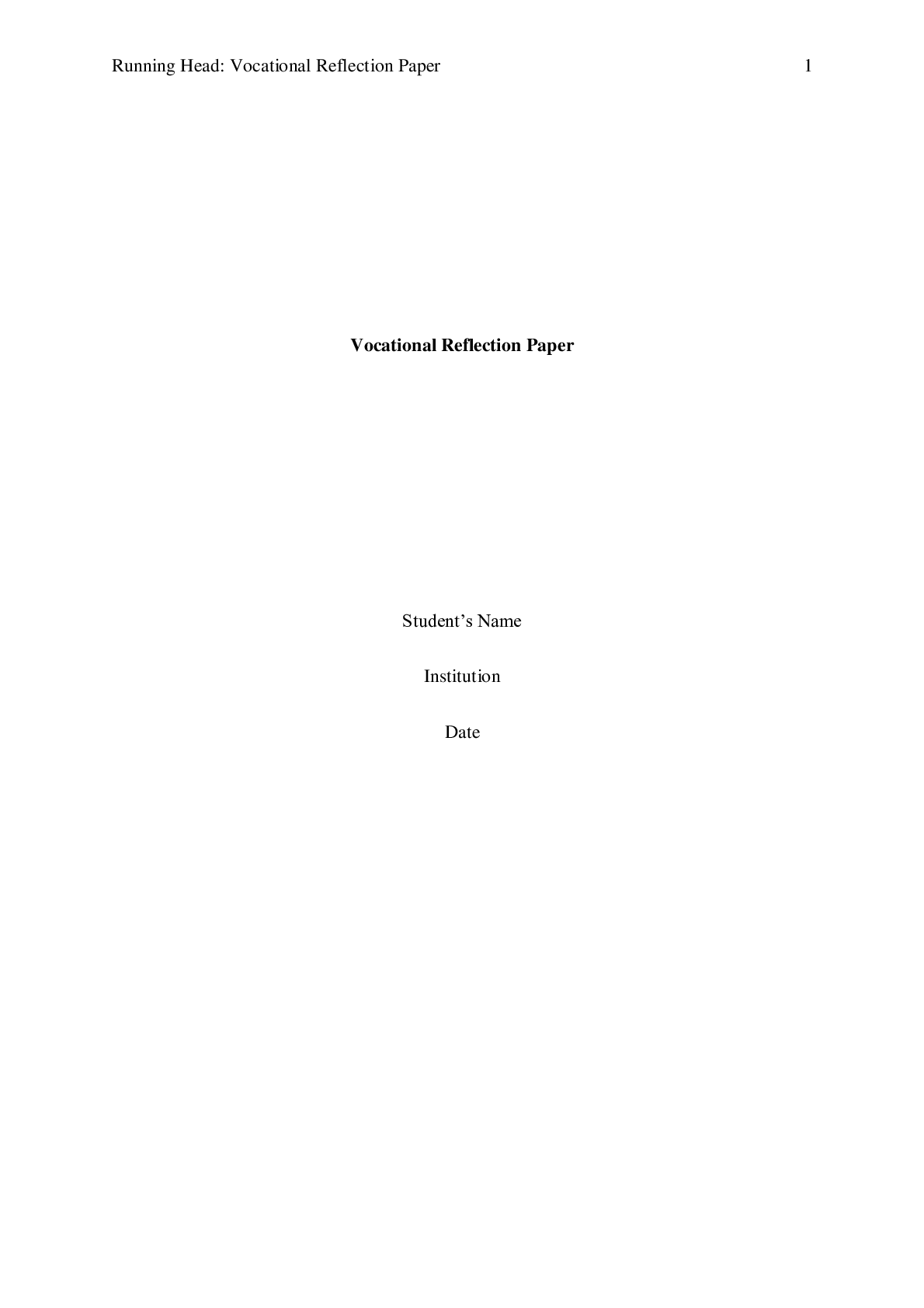 Preview image for MEDICINE VOCATIONAL REFLECTION PAPER